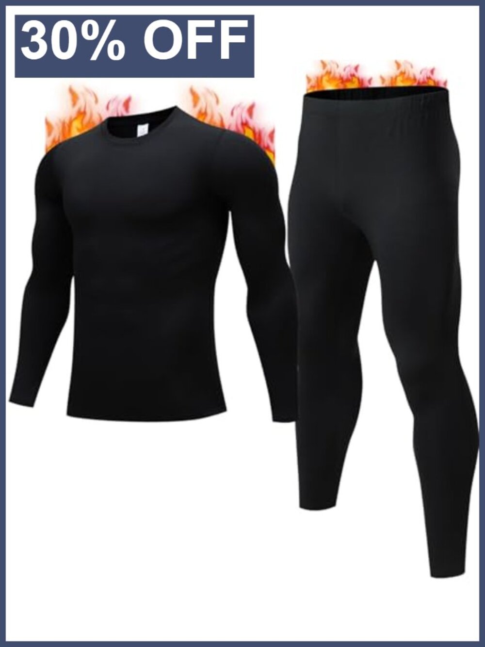 Men's Fleece Lined Thermal Underwear Set Long Johns Base Layer Winter